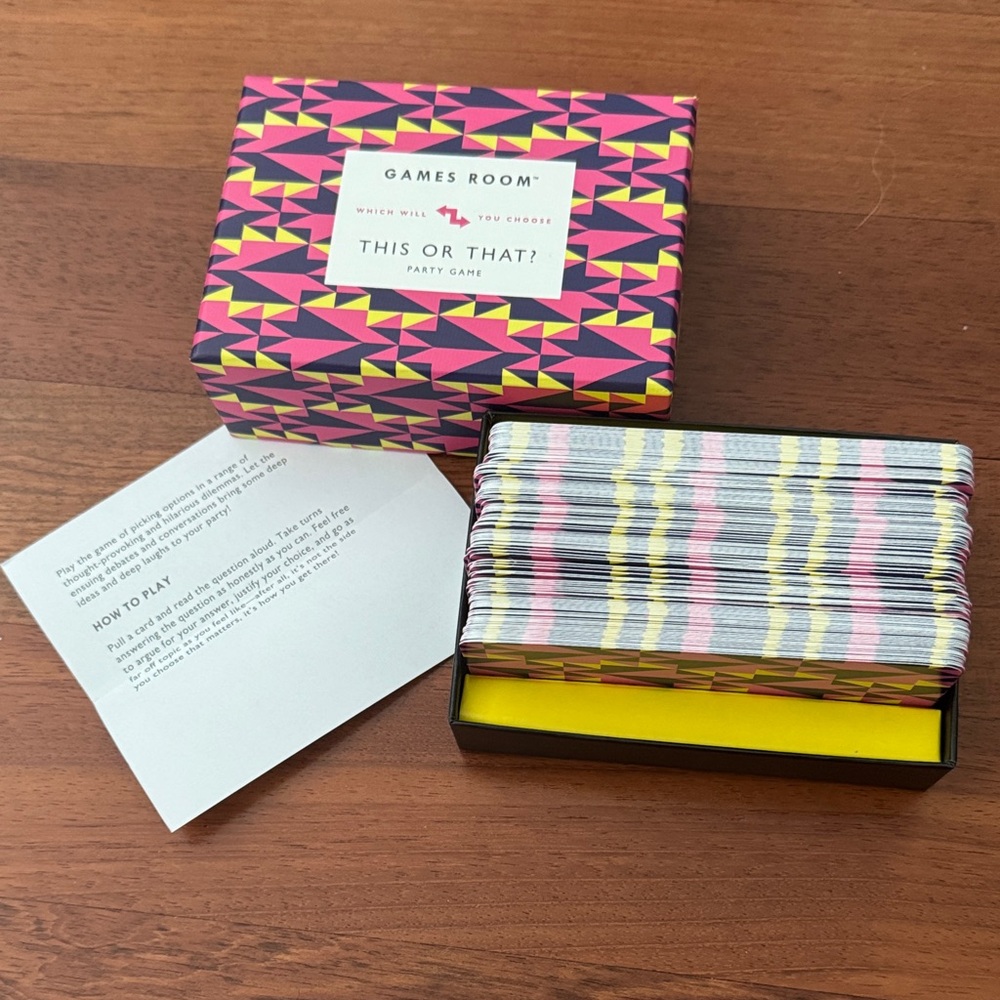 This or That? Card Game - Pink and Yellow